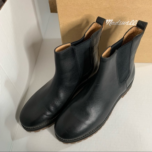 Madewell True Black Lugsole Chelsea Boot in Leather size 8.5 - Picture 5 of 7